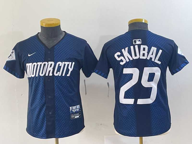 Women%27s Detroit Tigers #29 Tarik Skubal Navy 2024 City Connect Cool Base Limited Stitched Jersey